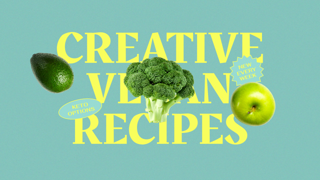 Vegan Recipes Ad with Fresh Veggies Full HD video Modelo de Design