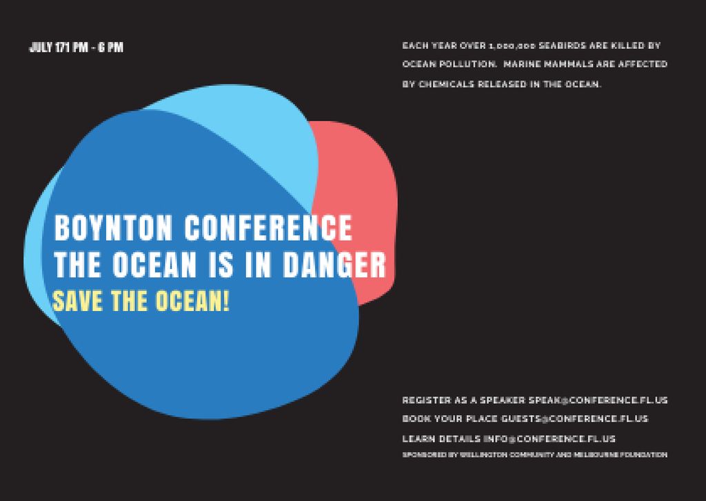 Plantilla de diseño de Boynton conference the ocean is in danger Card 