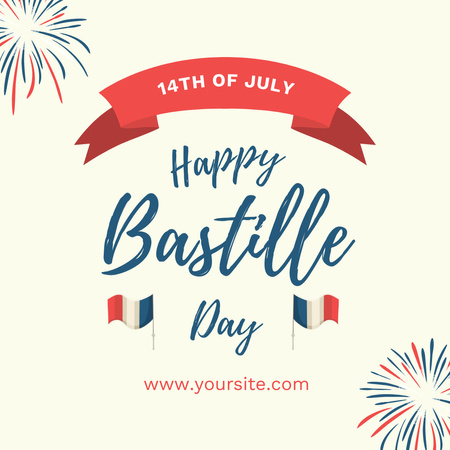 Modèle de visuel Bastille Day Wishes - Instagram