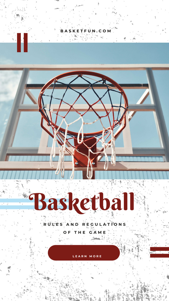 Basketball basket on court Instagram Story Šablona návrhu