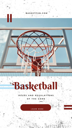 Basketball basket on court Instagram Story Design Template