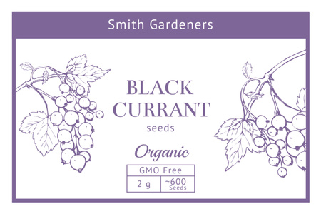 Plantilla de diseño de Black Currant Seeds Ad Label 