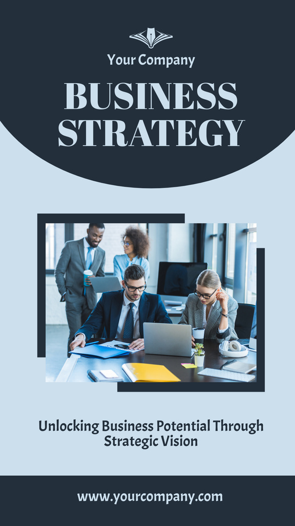 Strategic Vision For Business Growth Vision Mobile Presentation Tasarım Şablonu