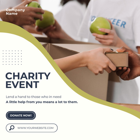 Volunteers Putting Apples into Boxes Instagram AD Design Template