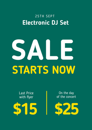 Platilla de diseño Electronic DJ Set Tickets Offer in Blue Flyer A5