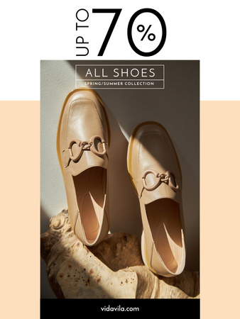 Fashion Discount Offer with Stylish Male Shoes Poster US Design Template