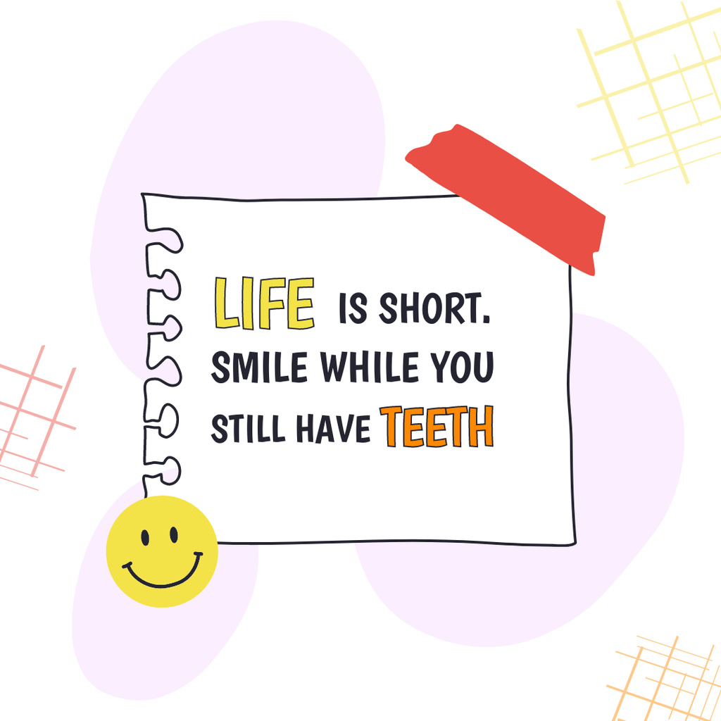 Designvorlage Inspirational Quote About Optimism With Smiley für Instagram