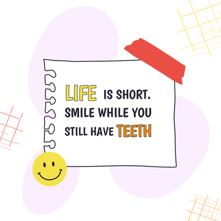 Inspirational Quote About Optimism With Smiley Instagram Design Template
