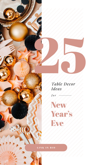 Table Decor Ideas with Shiny Christmas decorations Instagram Story – шаблон для дизайну