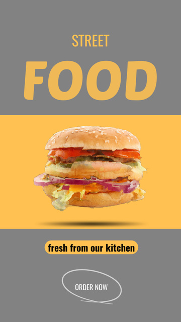 Ontwerpsjabloon van Instagram Video Story van Street Food Ad with Various Burgers