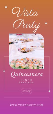 Quinceanera Lunch Package Discount Flyer DIN Large Design Template