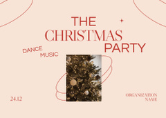 Joyful Christmas Party Announcement with Festive Tree