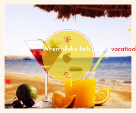 Summer cocktail on tropical vacation Medium Rectangle Design Template