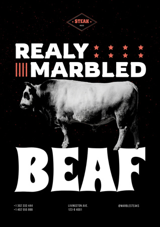 Platilla de diseño Beef Offer with Big Bull Poster