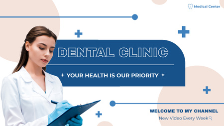 Dental Clinic Ad with Nurse Youtube Design Template