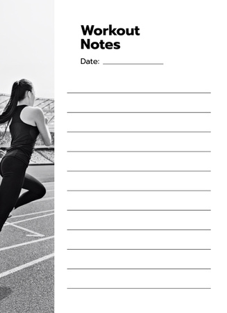 Template di design Workout Notes With Running Sporty Woman Notepad 4x5.5in