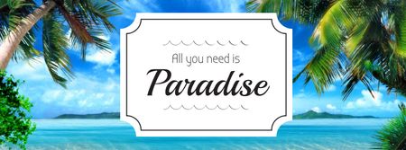 Template di design Summer Trip Offer Palm Trees by Sea Facebook cover