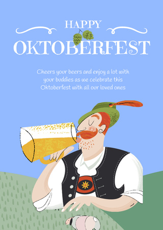 Oktoberfest Celebration Announcement Postcard A6 Vertical tervezősablon