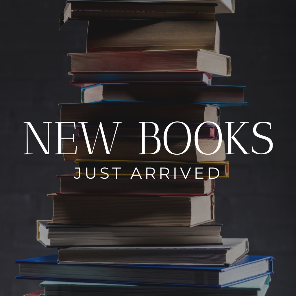 New Books Announcement with Stack Instagram Πρότυπο σχεδίασης
