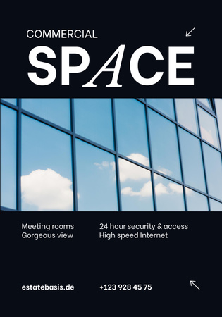 Commercial Space Rent Offer Poster 28x40in Design Template
