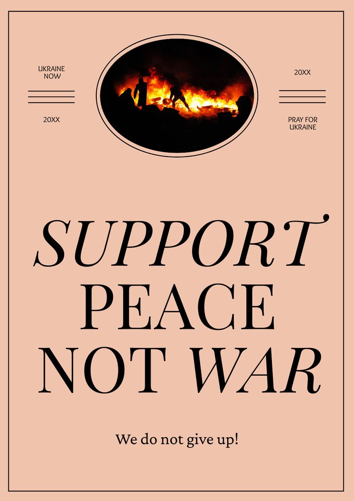 Modèle de visuel Awareness about War in Ukraine With Praying For Ukrainians In Orange - Poster