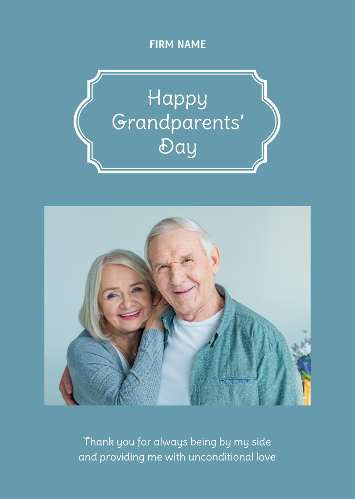 Happy Grand Parents' Day Postcard A6 Vertical Design Template