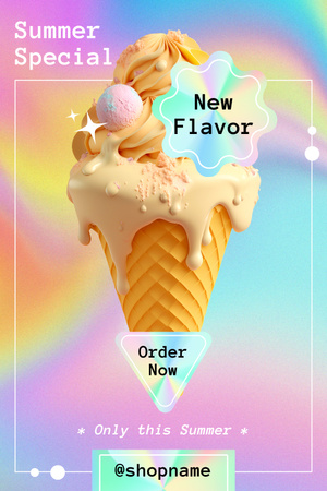 Ontwerpsjabloon van Pinterest van New Flavor of Ice-Cream