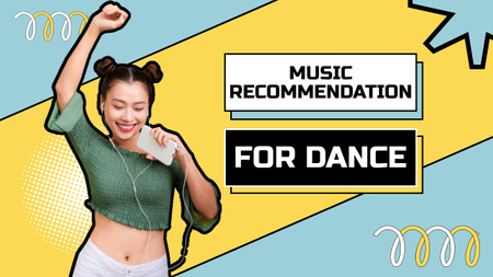 Music Recommendation for Dancing Youtube Thumbnail Design Template