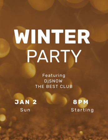Szablon projektu ogłoszenie winter party Invitation 13.9x10.7cm
