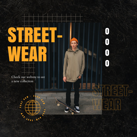 Street Fashion Collection for Men Instagram Design Template