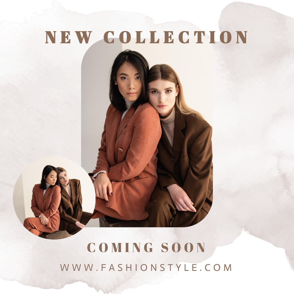 Fashion Ad with Stylish Girls Instagram Design Template