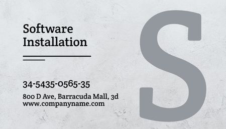 Software Installation Services Business Card US Design Template