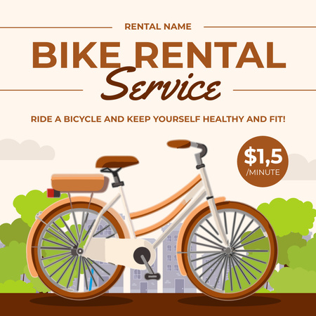 bisiklet kiralama hizmetleri Instagram Tasarım Şablonu