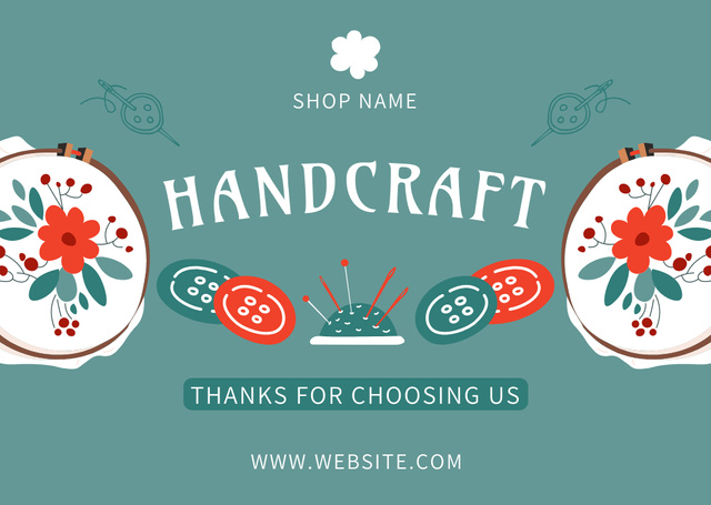 Template di design Offer of Handmade Goods Card
