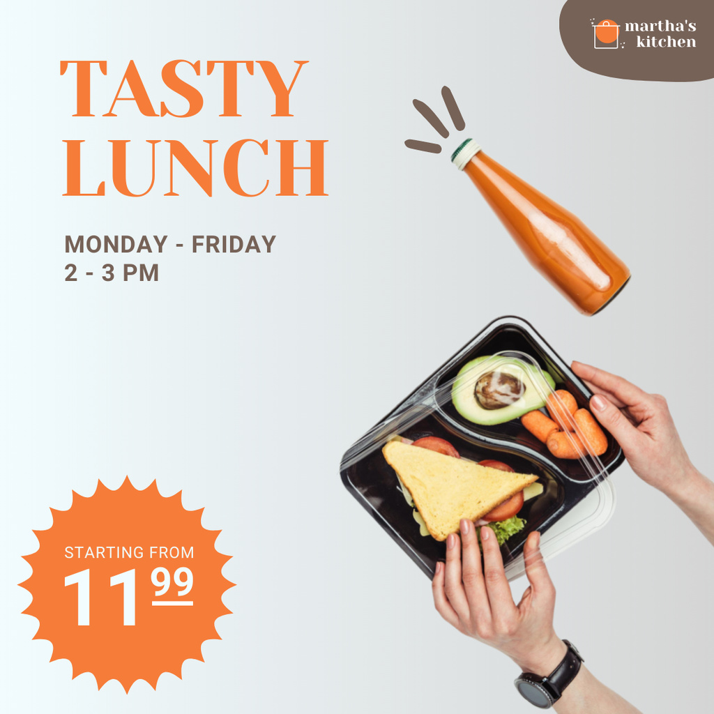 Lunch Offer with Vegetables Instagram Tasarım Şablonu