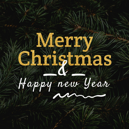 Christmas Greeting with Tree Branches Instagram Design Template
