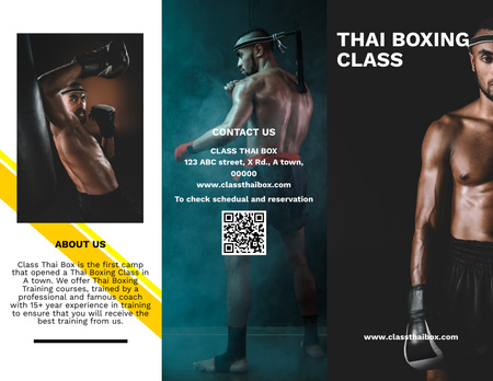 Modèle de visuel Offre de cours de boxe thaïlandaise - Brochure 8.5x11in