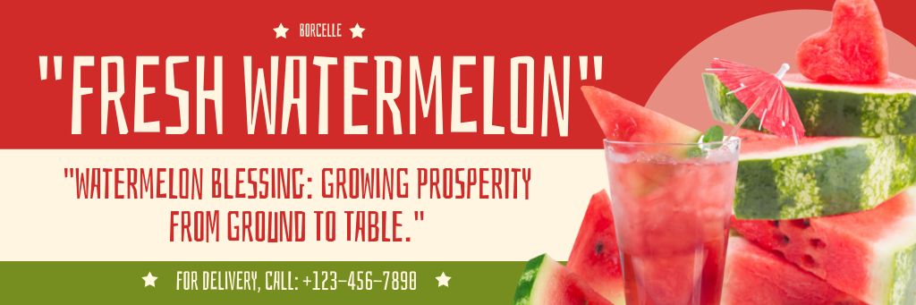 Modèle de visuel Fresh Seasonal Watermelons - Email header