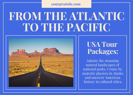 Travel Tour Offer with Road Card Design Template