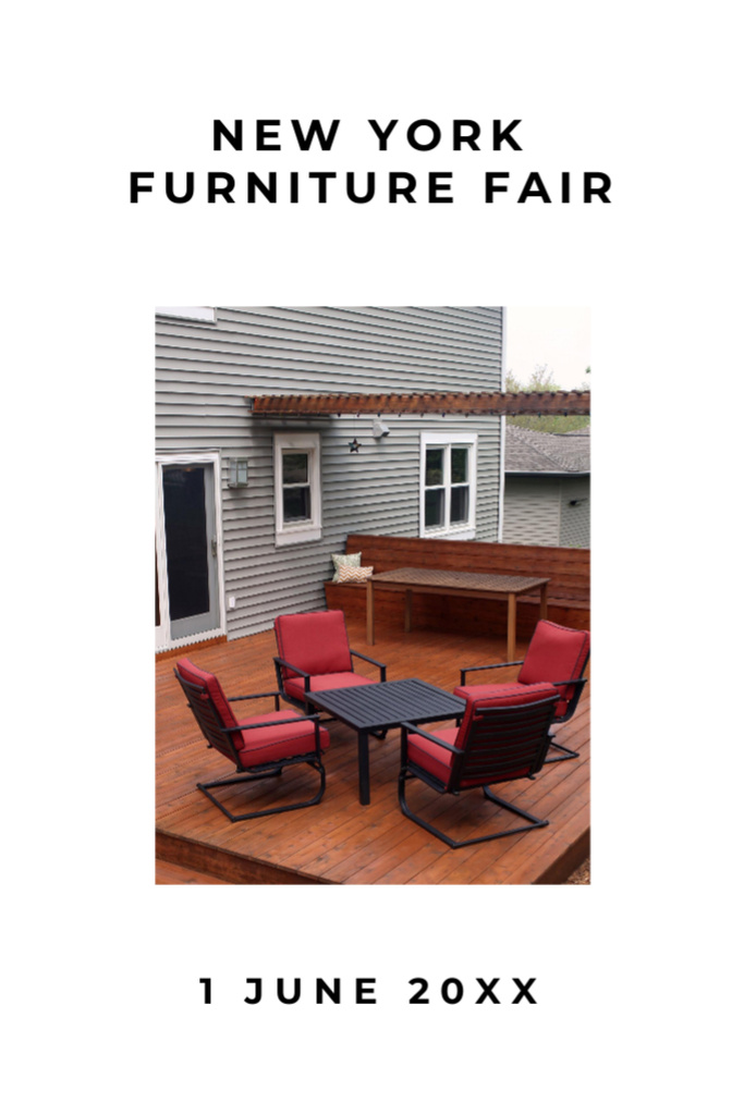 New York Furniture Fair Announcement in White Frame Postcard 4x6in Vertical – шаблон для дизайна