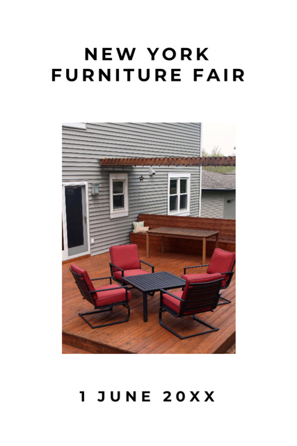 New York Furniture Fair Announcement in White Frame Postcard 4x6in Vertical Design Template