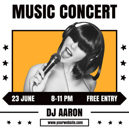 Music Concert Ad with Singer Instagram Design Template