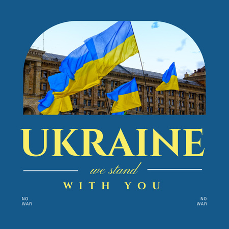 Plantilla de diseño de ucrania, estamos con usted Instagram 