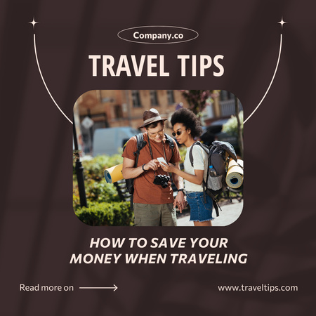 Travel Tips with Tourists in Town Instagram Design Template