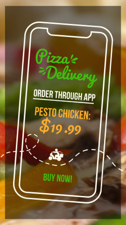 Pizza Delivery Offer With Mobile App TikTok Video Design Template