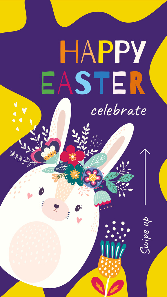 Cute Easter bunny Instagram Story – шаблон для дизайну