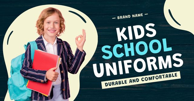 Back to School Sale Announcement For Durable Uniforms Facebook AD Πρότυπο σχεδίασης