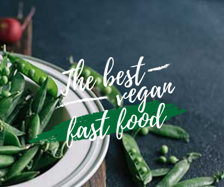 Designvorlage The best vegan fast food with peas poster für Medium Rectangle