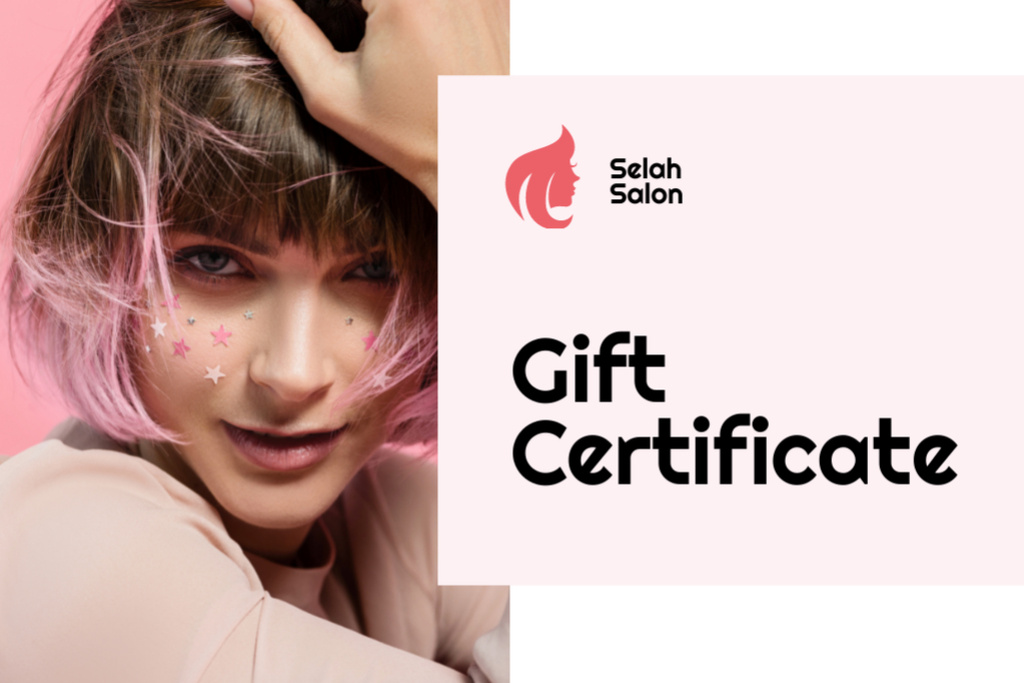 Plantilla de diseño de Gift Card on Beauty Salon Services Gift Certificate 