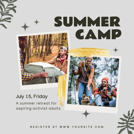Designvorlage Summer Camp Invitation für Instagram